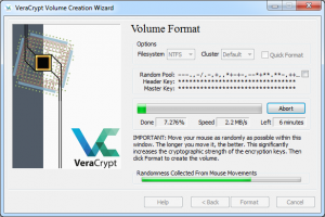 Alte metode de criptare utilizate - VeraCrypt - Formatarea volumului creat