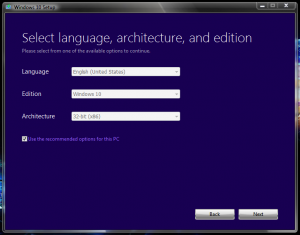 Cum sa faci un stick bootabil cu Windows 10 - Selectie limba - editie - arhitectura