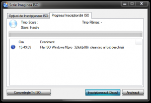 Cum sa inscriptionezi un DVD cu CDBurnerXP - Progresul Inscriptionarii ISO