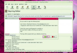 Functii deosebite ale programului GnuPG - Key-ring Editor