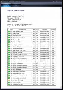 Un program performant de verificare a hardului - HDDScan-Raportul SMART